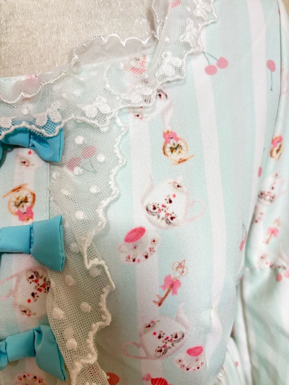 Sweet Lolita Pastel Bunny Cake Lace Mini Dress Kawaii Harajuku Coquette Small - Picture 6 of 10
